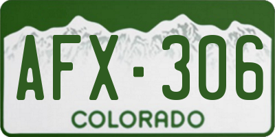 CO license plate AFX306