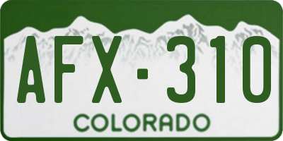 CO license plate AFX310