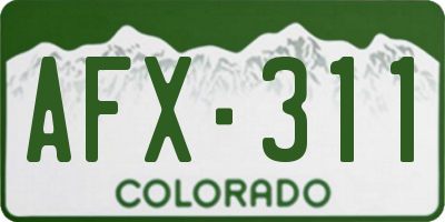CO license plate AFX311