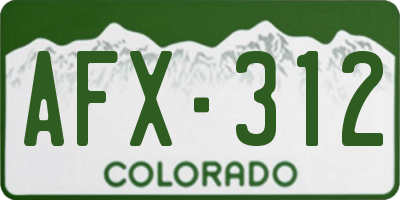 CO license plate AFX312