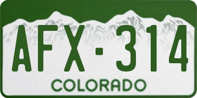 CO license plate AFX314