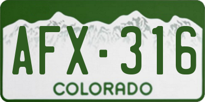 CO license plate AFX316