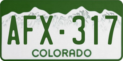 CO license plate AFX317