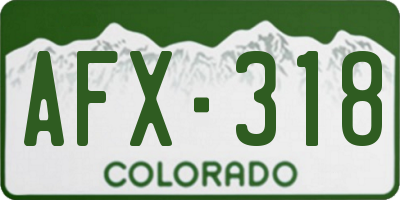 CO license plate AFX318