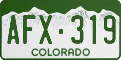 CO license plate AFX319