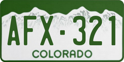 CO license plate AFX321