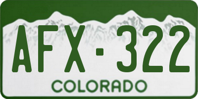 CO license plate AFX322