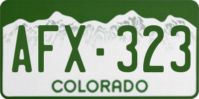 CO license plate AFX323