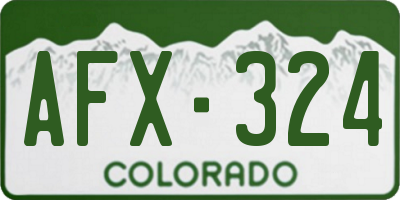 CO license plate AFX324