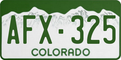 CO license plate AFX325