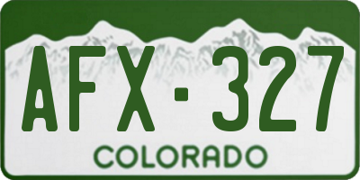 CO license plate AFX327