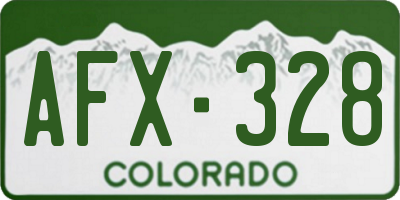 CO license plate AFX328