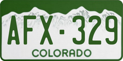 CO license plate AFX329