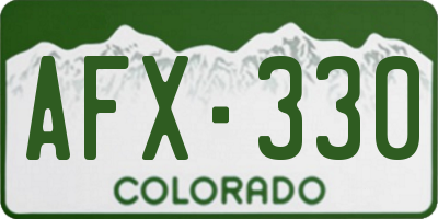 CO license plate AFX330