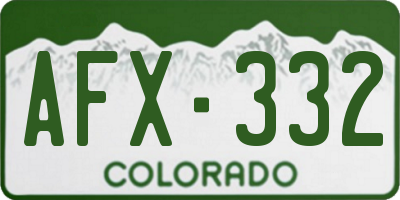 CO license plate AFX332