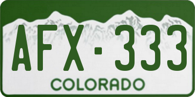 CO license plate AFX333