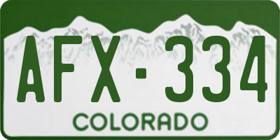 CO license plate AFX334
