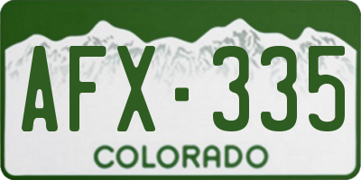 CO license plate AFX335