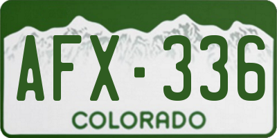 CO license plate AFX336