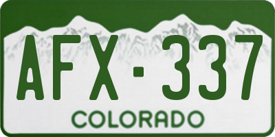 CO license plate AFX337