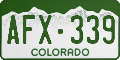 CO license plate AFX339