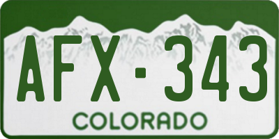 CO license plate AFX343