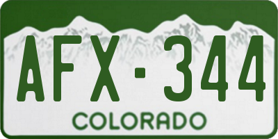 CO license plate AFX344