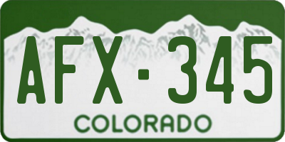 CO license plate AFX345