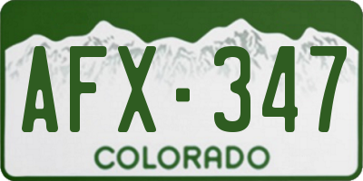 CO license plate AFX347