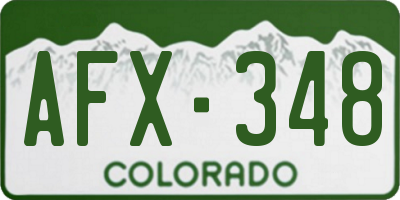CO license plate AFX348