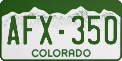 CO license plate AFX350