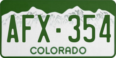 CO license plate AFX354