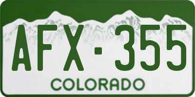 CO license plate AFX355