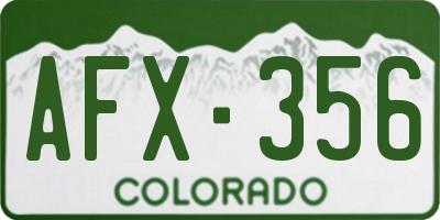 CO license plate AFX356