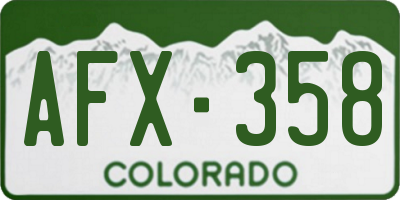 CO license plate AFX358