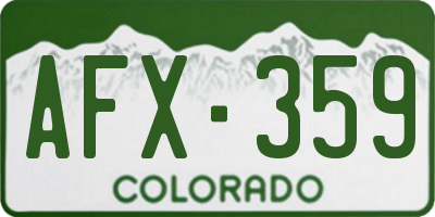 CO license plate AFX359
