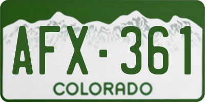 CO license plate AFX361