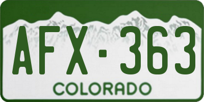 CO license plate AFX363