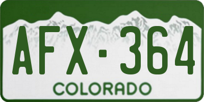 CO license plate AFX364
