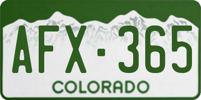 CO license plate AFX365