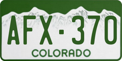 CO license plate AFX370