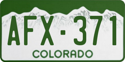 CO license plate AFX371