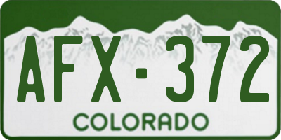 CO license plate AFX372