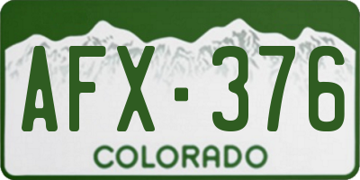 CO license plate AFX376