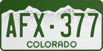 CO license plate AFX377
