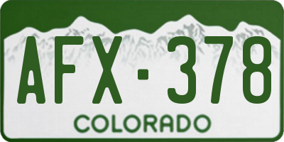 CO license plate AFX378