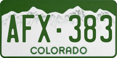CO license plate AFX383