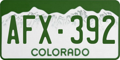 CO license plate AFX392