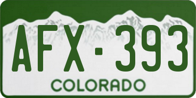 CO license plate AFX393