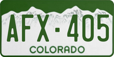 CO license plate AFX405